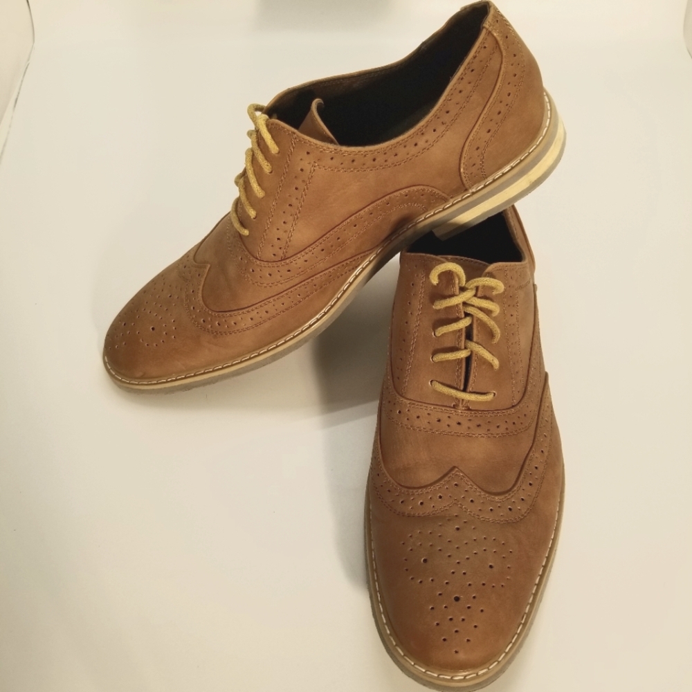 Unlisted Joss Oxford Mens Size 10M Brown Leather Lace Up Wing-Tip Brogue